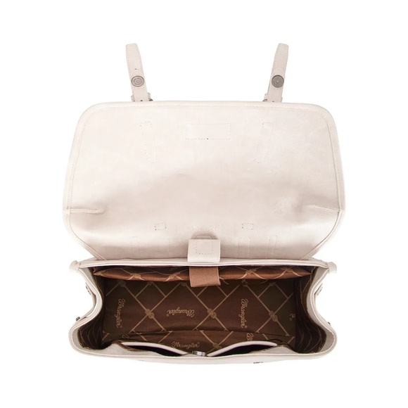 Wrangler Top Handle Carry Satchel/Laptop Bag/Backpack/Crossbody Beige - Picture 3 of 5